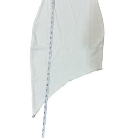 Ribbed Asymmetrical Tank Midi Dress White Small - Picture 8 of 8